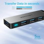 HUB 4 PUERTOS USB 3.0 4xUSB 1xMICRO USB GRIS VENTION